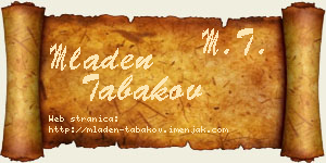 Mladen Tabakov vizit kartica